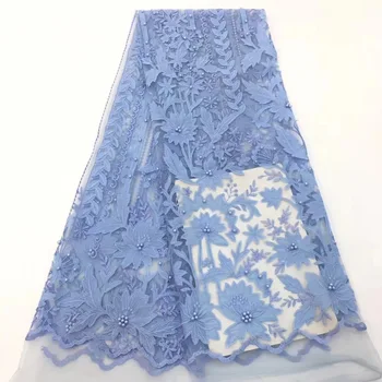 

Latest Woman Red Nigerian Lace Fabrics 2019High Quality African French Lace Fabric with Beads and Stones for Wedding Dress