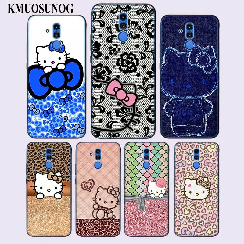 

Transparent Soft Silicone Phone Case Pink Hello kitty cat for Huawei Mate Honor 20 10 9 Pro Lite 7C Cover