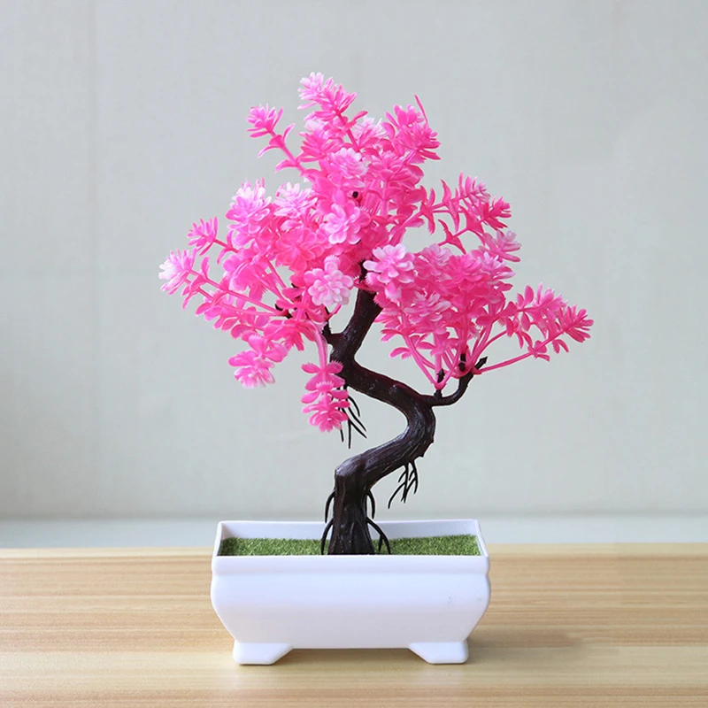 Flone Artificial Plants Fake Potted Plastic Plant Wedding Living Room Home Decoation Pot Home Life Artwork Desktop Decoration (9-1)