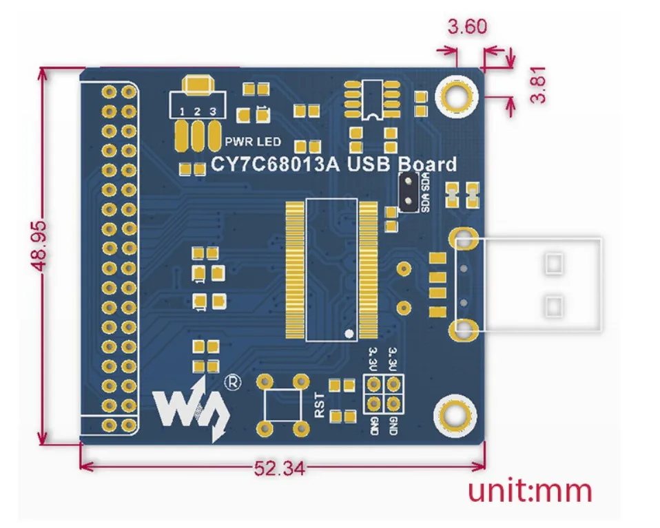 CY7C68013A USB коммуникационный модуль макетная плата Встроенный 8051
