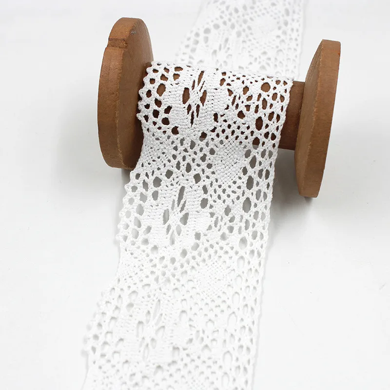 

100% Cotton Lace 7.5cm Wide Hollow Lace for Wedding Dress Decoration Lace for Diy Handmade Hairdressing Necklace Sewing Material
