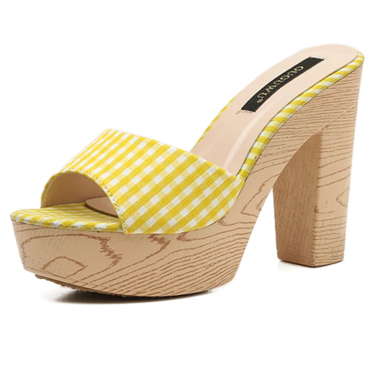 yellow platform flip flops