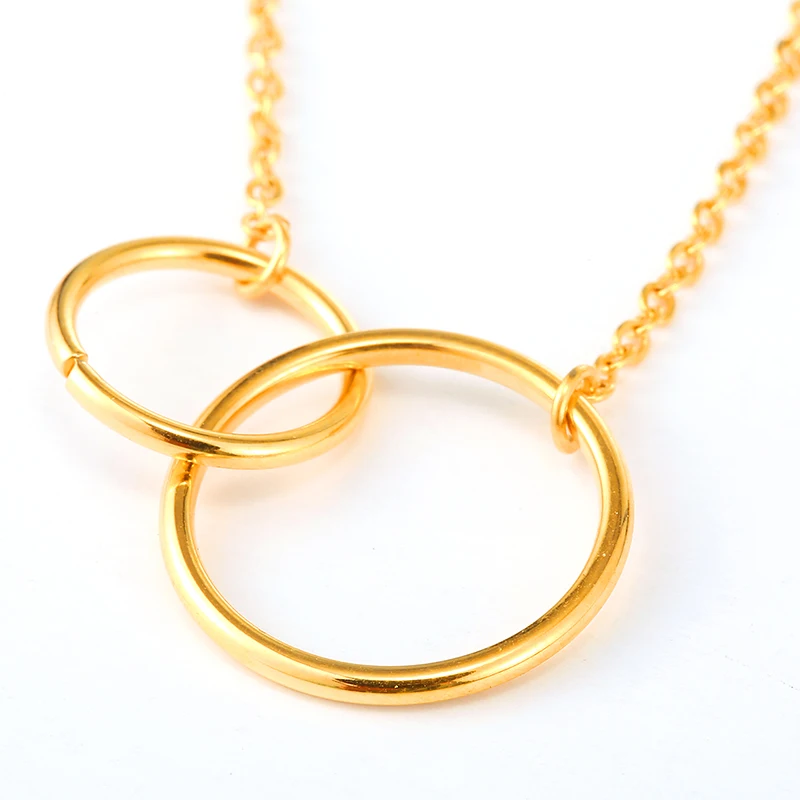 Высокое качество двойной круг ожерелья и подвески collier femme ювелирные изделия