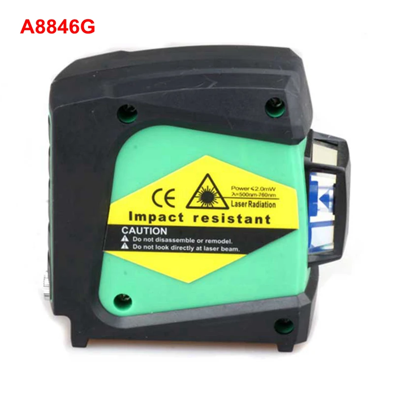 

Portable ACUANGLE A8846G 520nm Green Line Wall Meter Laser Level 360 Rotary Gravity Leveling Instrument with Carry Bag
