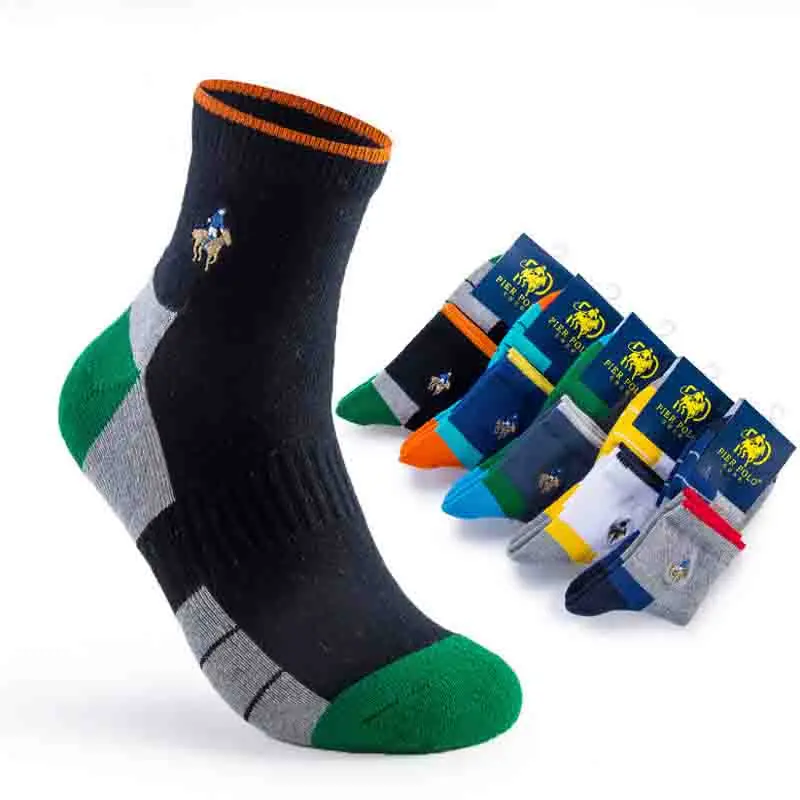 New Arrival 5 Pairs Men's Cotton Men's Boat Pinstripe Socks Casual