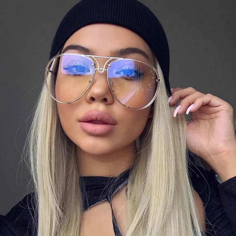 

Luxury Retro Brand Women Sunglasses Punk Sun Glasses Male Glasses Big Round Eyewear Clear Lens Sunglasses Sunglasses feminino