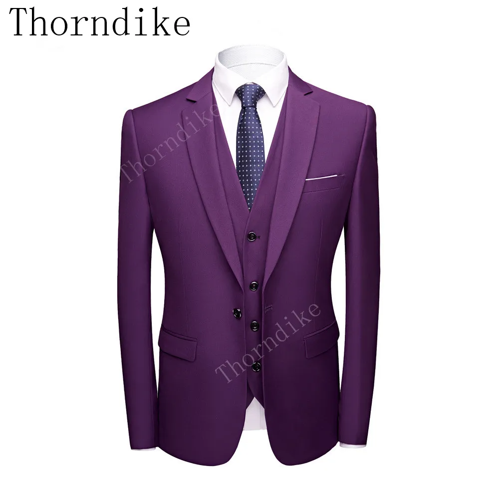 Thorndike мужские зимние костюмы из трех предметов фиолетового и синего цвета