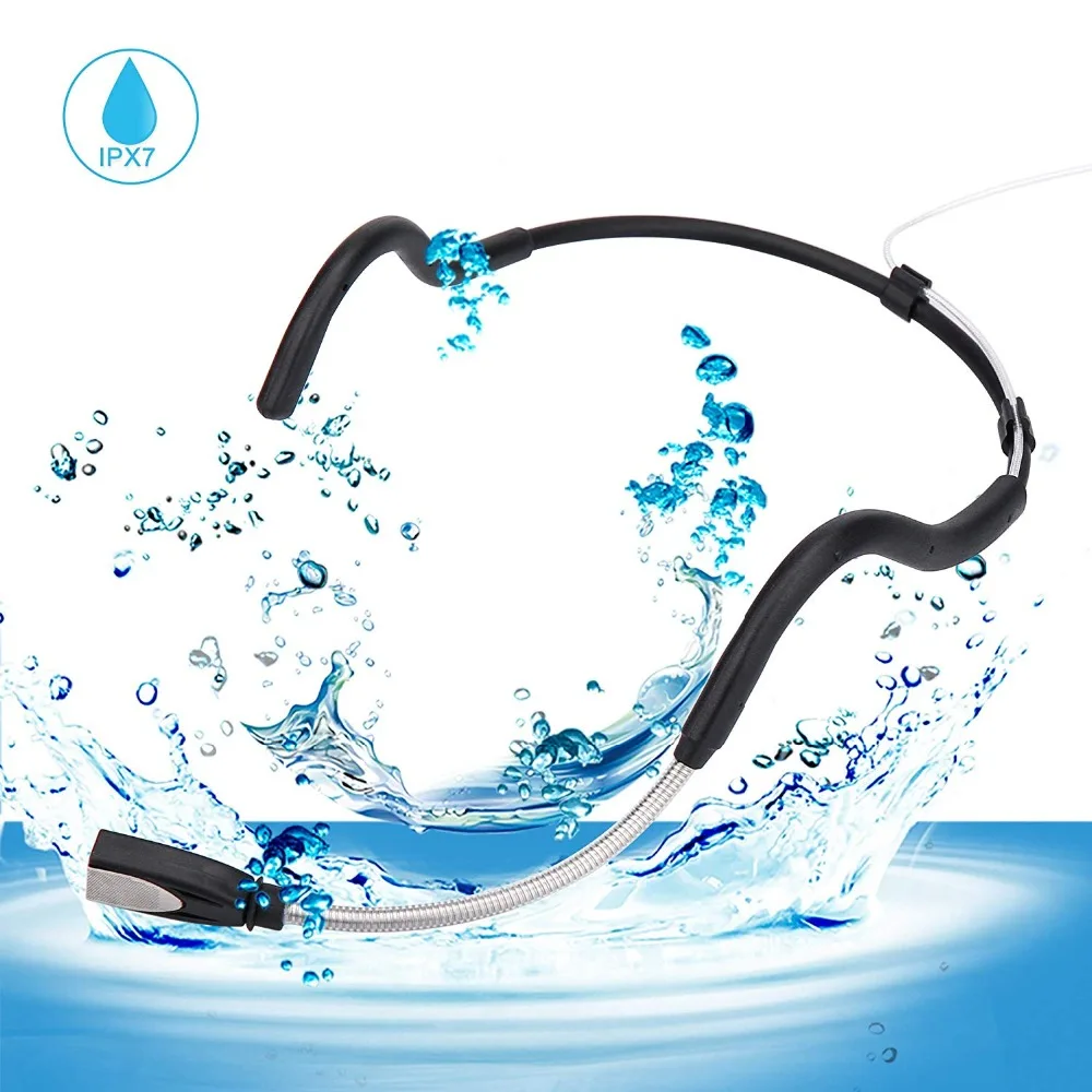 

KIMAFUN 2.4G Wireless Black Headset Waterproof Microphone System with Transmitter and 3.5mm Receiver, Design for Fitness Coach