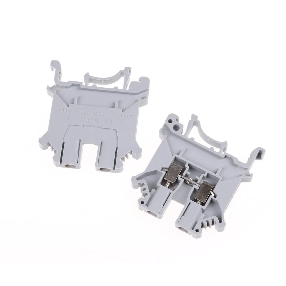 

10PCS UK-3N Terminal Blocks DIN Rail Universal Mount Guide Terminal Block 800V 32A High Quality