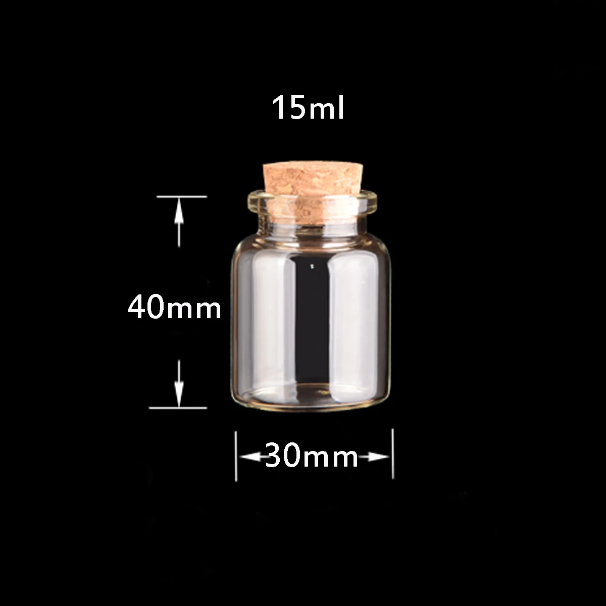 10pcs Dia 30mm Glass Bottles With Cork Cap Wishing Bottle Lab Chemical Liquid Jars Christmas Gifts Refillable Bottles 15ml