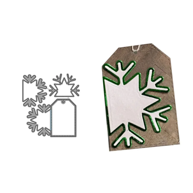 

Cute Snowflake Gift Tag Stamps and Cutting Dies Metal Cutting Dies and stamps DIY Scrapbooking Card Stencil Paper Craft