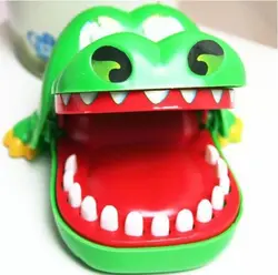 Милые играющие игрушки зеленый крокодил Рот стоматолог укус Finger Забавная игрушка