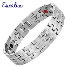 Escalus мужские браслеты серебряного цвета ювелирные изделия подарок 4в1 магниты-ve Ion Far Infra Красный браслет с подвесками из нержавеющей стали