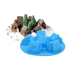 Творческий Удобный силикон DIY плесень с 6 модулей и дом Тип для Создание кубика льда конфеты Шоколадный Торт Cookie