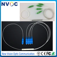 4 шт./лот, волоконно-оптический разветвитель PLC 1*4 мини модуль 0,9 мм 1 м пассивная стальная трубка PLC сплиттер с SC/UPC разъем