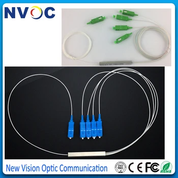 

4pcs/lot,Fiber Optic PLC Splitter 1*4 Mini Module 0.9mm 1M Passive Steel Tube PLC splitter with SC/UPC Connector