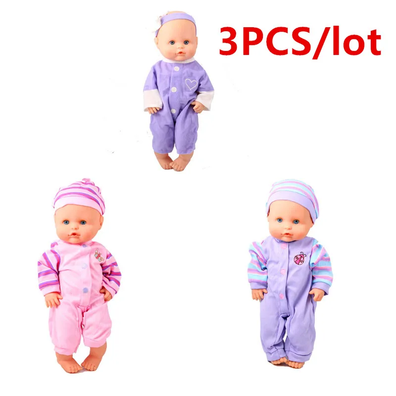 

Doll Clothes 36cm Famosa Nenuco Doll Nenuco Ropa Baby Realistic Reborn Doll Accessories 3PCS/lot Different Jumpsuits DIY Toys