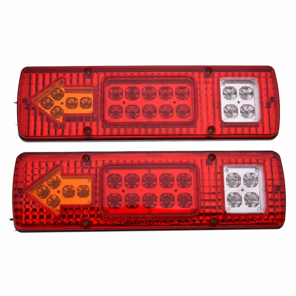 2 Pieces 19 Led Caravan Truck Tail Light 30*9 CM 12V Red Car Led