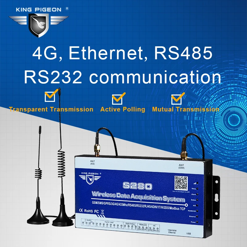 Беспроводной LoRa система сбора данных GSM SMS Пульт дистанционного управления Modbus RTU Поддержка Ethernet регистратор данных для Smart factory