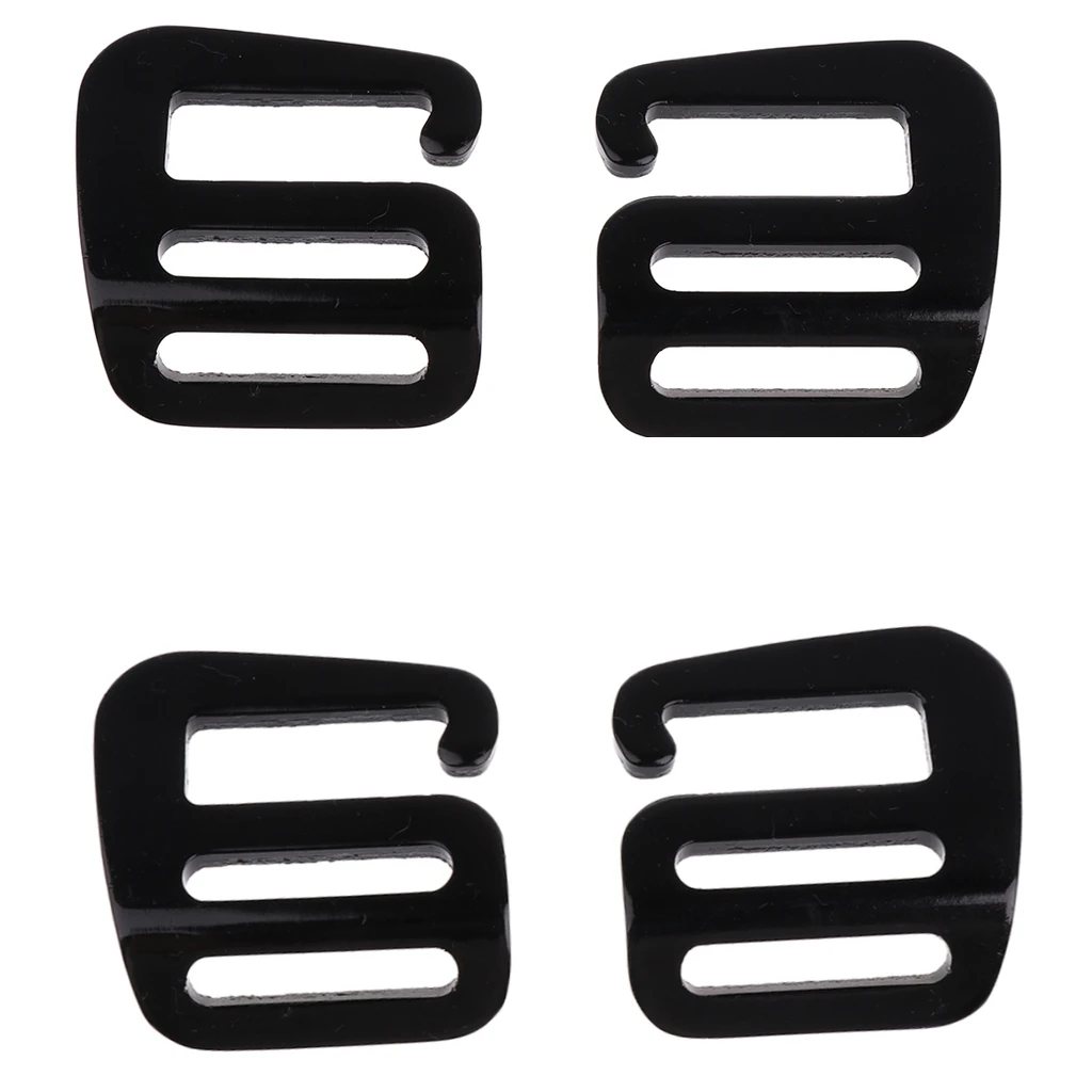 4 Pieces 1inch Sturdy Hook Outdoor Webbing Buckle Luggage Sack Pack Bag Strap Belt 25mm Black Camping Hiking Climbing Accessory