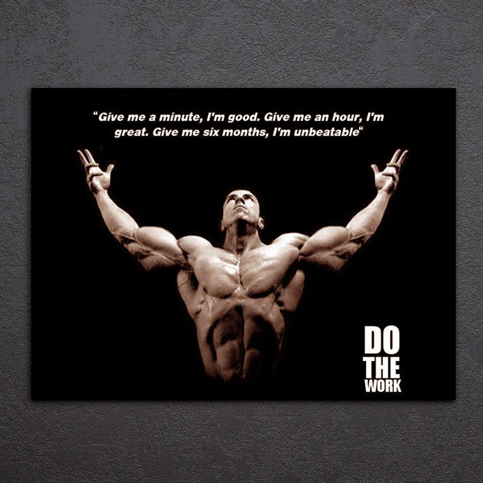 1 Pieces Bodybuilding Quote Saying Wall Art Canvas Pictures For Living
