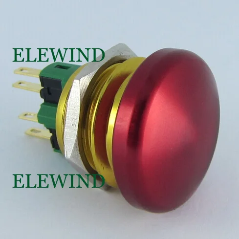 

ELEWIND 22mm Momentary Metal big head mushroom push button(PM221-11M)