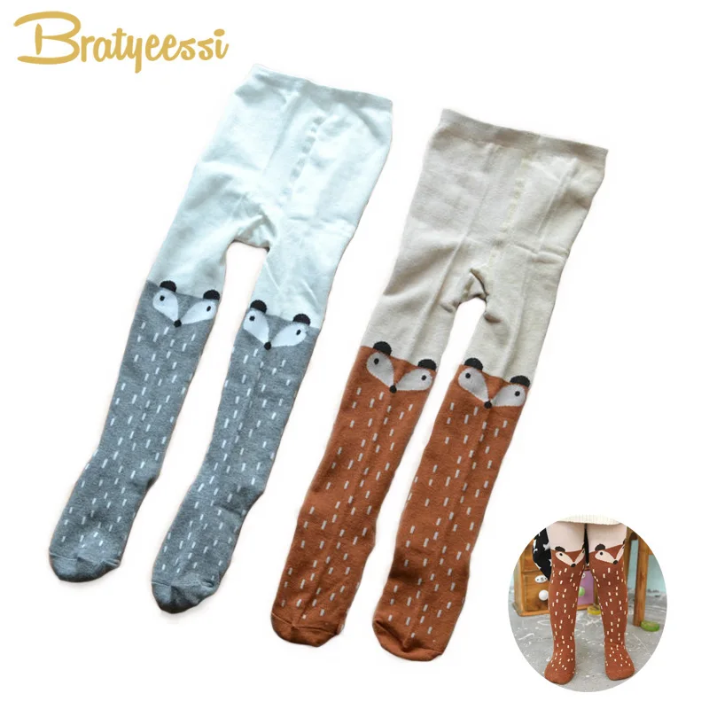 Fox Pattern Baby Girl Tights Cartoon Kids Pantyhose Cute Cotton