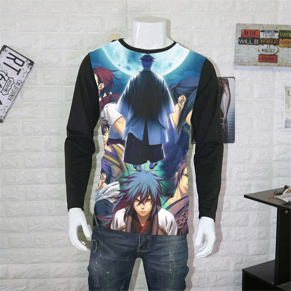 Косплей Аниме Топы Hakuouki футболки Yukimura Jiziru с длинным рукавом мужские унисекс
