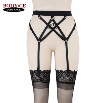 

Summer Womens Sexy Garter Black Elastic High Waist Cage Adjust Bondage Body Harness Lingerie Harajuku Stocking Suspender Belt