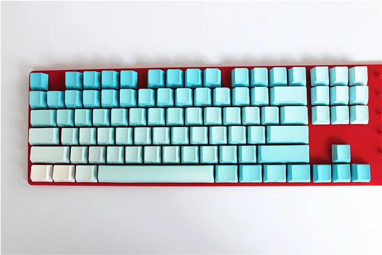 87 клавиш Радужный OEM профиль брелки Cherry MX Переключатель PBT колпачки радий valture с боковой печатью для механической клавиатуры - Цвет: Blue