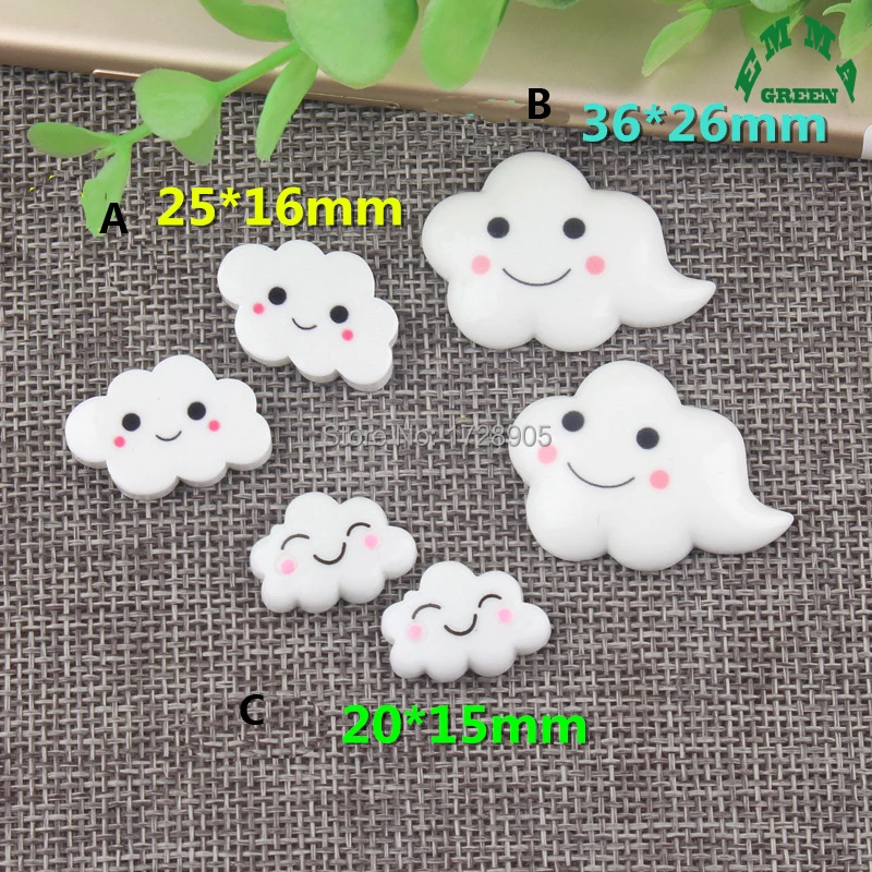 

Smile Cloud Face Resin Cabochons Christmas Home Party Decoration 10 pcs Flatback Cabochon Craft Embellishment