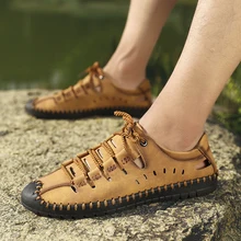 Новые повседневные мужские мягкие сандалии удобные мужские летние кожаные сандалии мужские летние пляжные сандалии в римском стиле Большие размеры 38-48