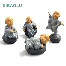 Feng shui resin people Buddha statue monks miniature fairy figurines bonsai garden home decoration accessories decor kawaii toys