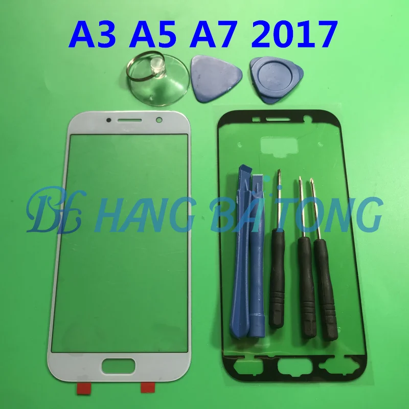 Внешний передний Внешний стеклянный объектив Замена для samsung Galaxy A3 A320 A5 A520 A7 A720 lcd сенсорный экран стекло+ клей