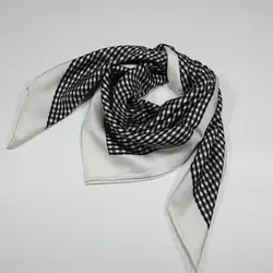 Темперамент черный, белый цвет Хаундстут печати 100% Шелковый саржевый шарф шаль, женские квадратные шелковые шарфы обертывания 90x90 см
