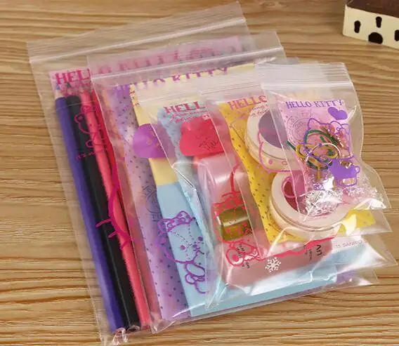 

10 Packs Cartoon Birthday Party Candy Zip Top Bag Plastic PE Storage Sealed Bags Size XXS XS S M L
