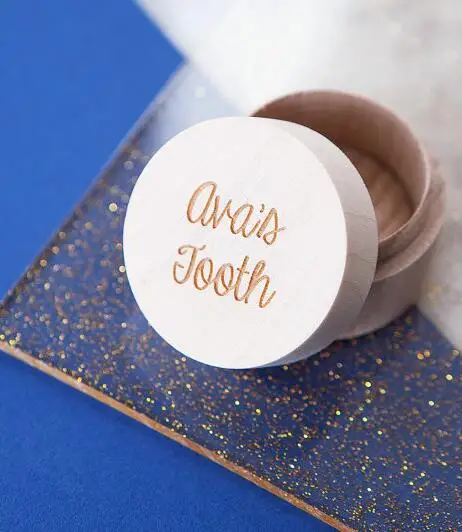 

custom design names date Engraved Wooden Tooth Fairy Keepsake Box - Tooth Holder - Gift for Toddler - Christening favors
