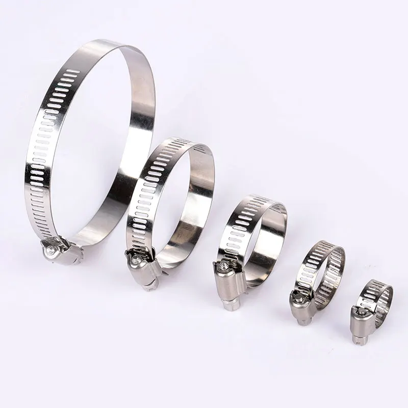 Stainless Steel Adjustable Drive Hose Pipe Hoop Strong Hose Clamps Wire Clips