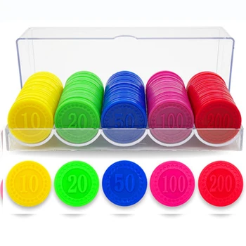 

100pcs Plastic Casino 40mm Coins Poker Chips Count Number coins Chips Markers for Poker Game Cards game