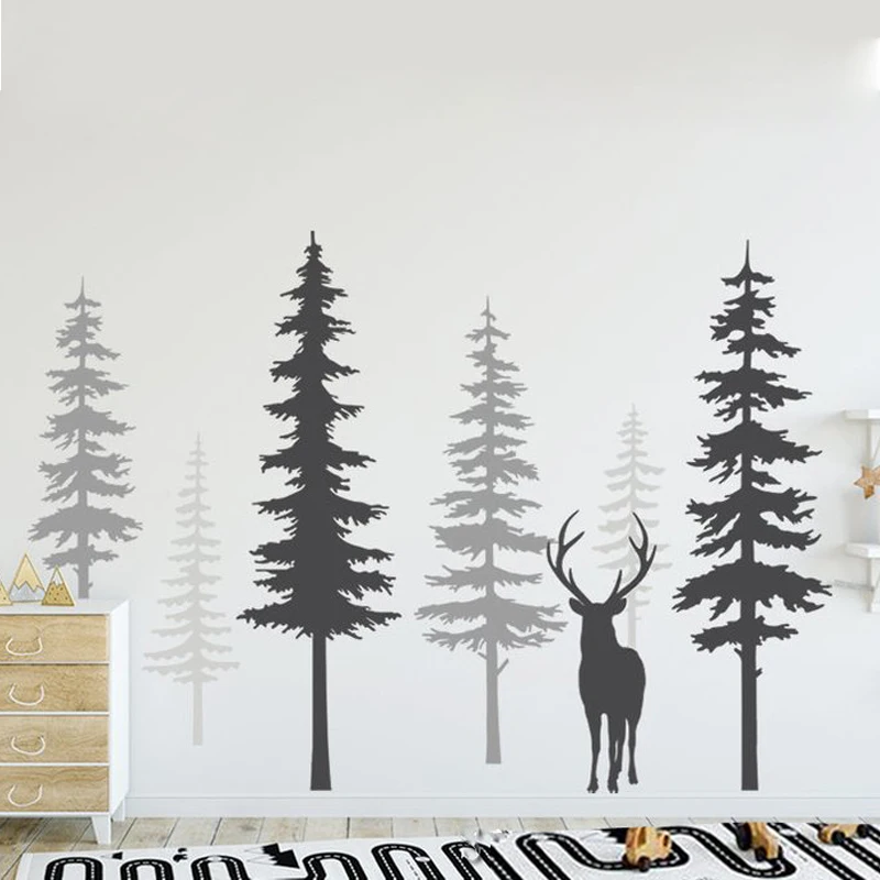 Tree Stickers Wall Nursery  Wall Stickers Big Forest Trees - High Quality  Nursery - Aliexpress