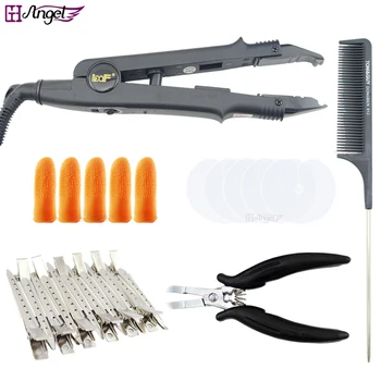 

LOOF 1pc Fusion Hair Connector+12Hair Sectioning Clips+5 Finger Protector+5 Heat Protector+1pc D Type Plier+1 Tail Comb Hair Kit
