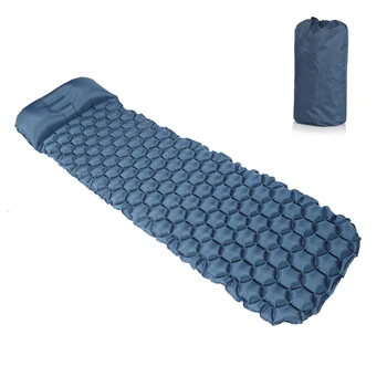 

Outdoor Inflatable Cushion Sleeping Bag Mat Fast Filling Air Moistureproof Camping Mat With Pillow Sleeping Pad 540g