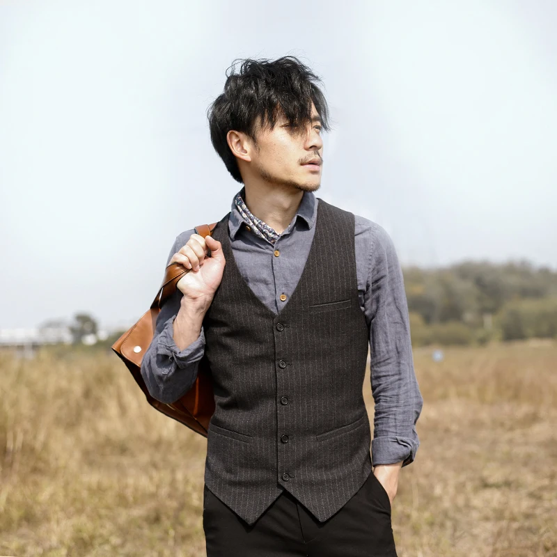 Men Clothing Luxury Vest Men Suit Vest Black Plaid Blazers Waistcoat