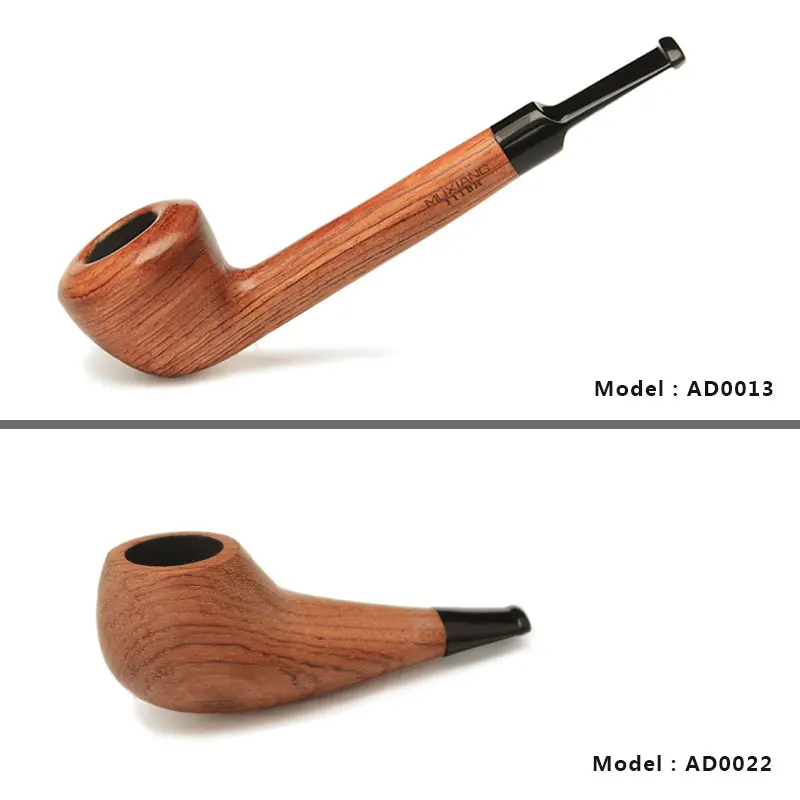 MUXIANG 12 Types Free 10 Pipe Tools Straight kevazingo wood Tobacco Pipe Handmade churchwarden Smoking China ad0001-ad0050
