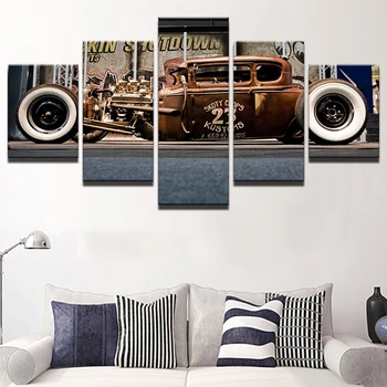 

Artryst HD Prints Fashion Wall Art Poster Frame 5 Pieces Pictures Old Vintage Car Home Decor Painting On Canvas For Livingroom