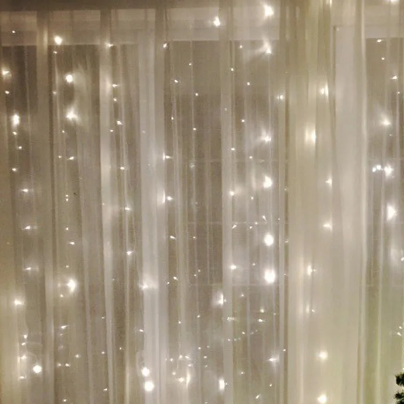 2x3/3x3/6x3 м, Рождественская светодиодная гирлянда с водопадом, гирлянда для украшения дома, праздника, свадьбы, светодиодный светильник для занавесок, ac 220 В/110 В - Испускаемый цвет: Белый