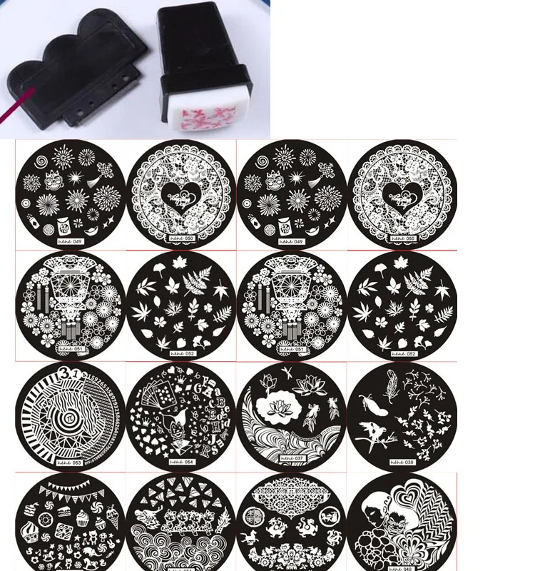 

Hot Sale HEHE ! 20Pcs hehe Series 74 Design Stamping Nail Art Image Plate+1PC Free XL Nail Stamper