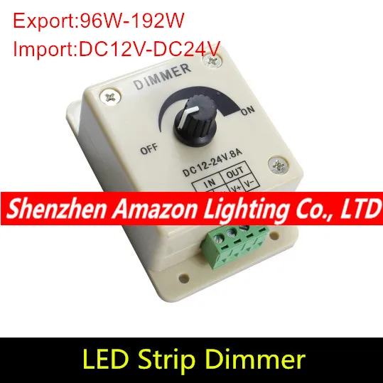 

12V 24V DC 8A White Single Color LED Dimmer Switch Brightness Controller for led lamp strip light