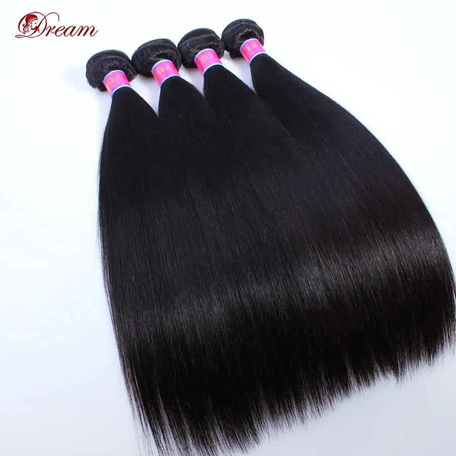  Unprocessed 7A Peruvian Virgin Hair Straight Human Hair Extensions,4 Bundles Peruvian Virgin Hair Weaves,No Shedding Wefts 
