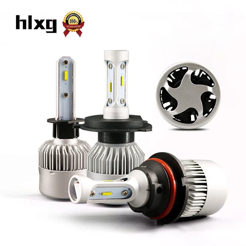 HLXG Автомобильная фара лампа H7 светодиодный H4 Hi/Lo луч 8000LM 6500K Авто Светодиодный